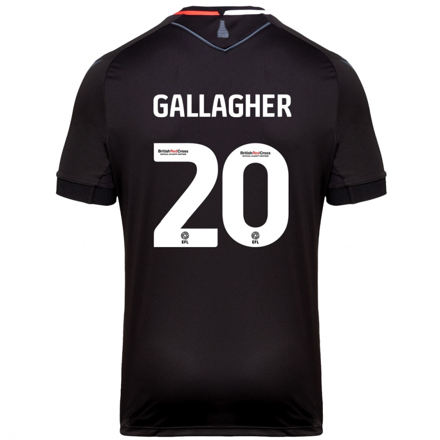 Kids Football Sam Gallagher #20 Black Away Jersey 2024/25 T-Shirt Uk