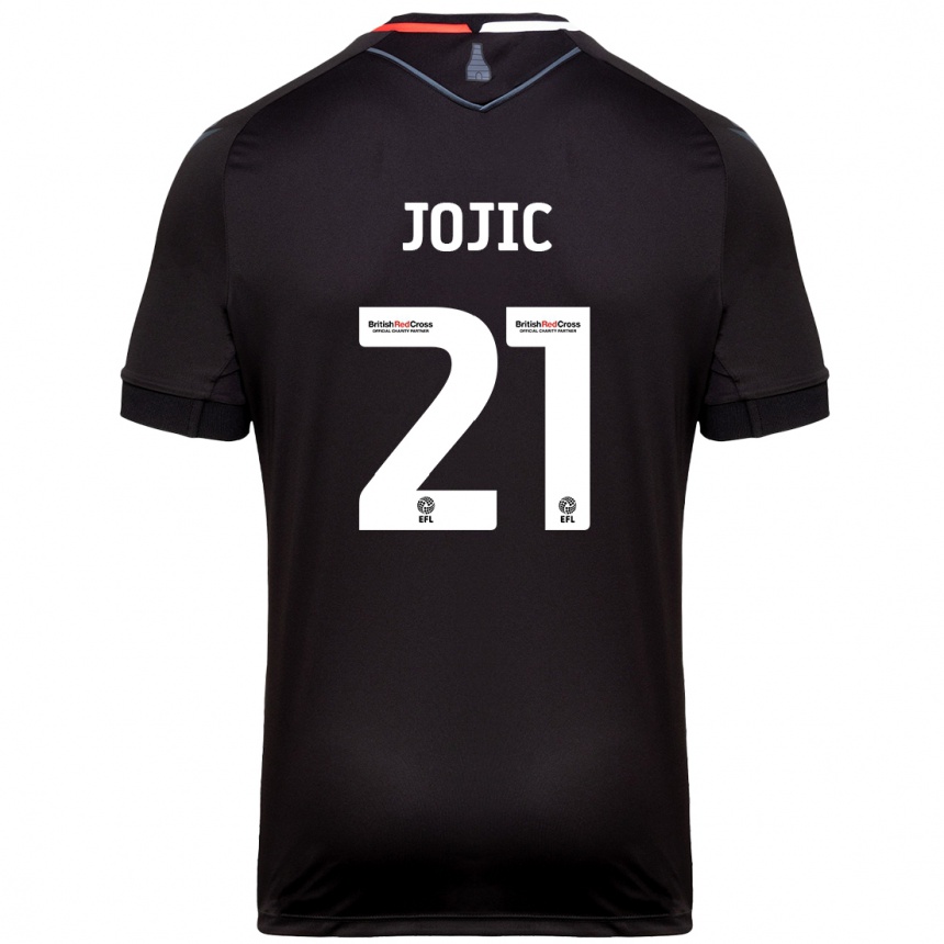 Kids Football Nikola Jojic #21 Black Away Jersey 2024/25 T-Shirt Uk