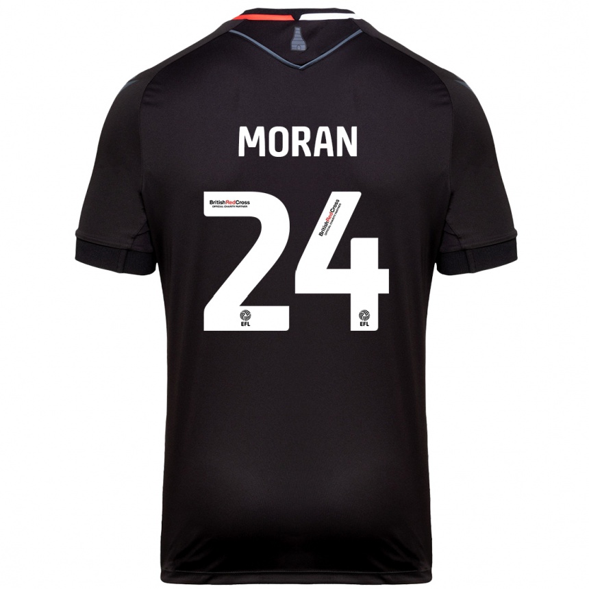 Kids Football Andrew Moran #24 Black Away Jersey 2024/25 T-Shirt Uk