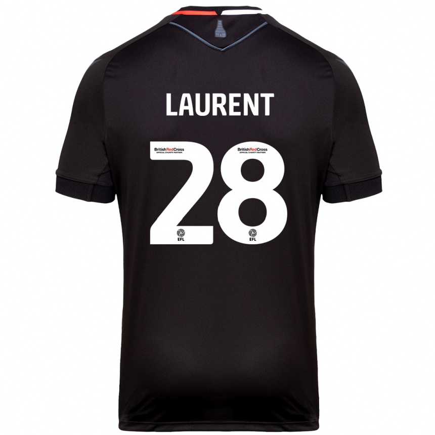 Kids Football Josh Laurent #28 Black Away Jersey 2024/25 T-Shirt Uk