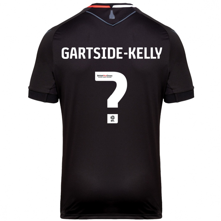 Kids Football Gabriel Gartside-Kelly #0 Black Away Jersey 2024/25 T-Shirt Uk