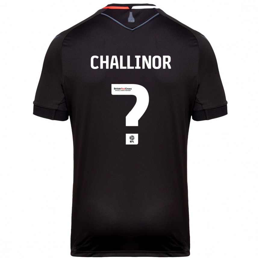 Kids Football Oliver Challinor #0 Black Away Jersey 2024/25 T-Shirt Uk