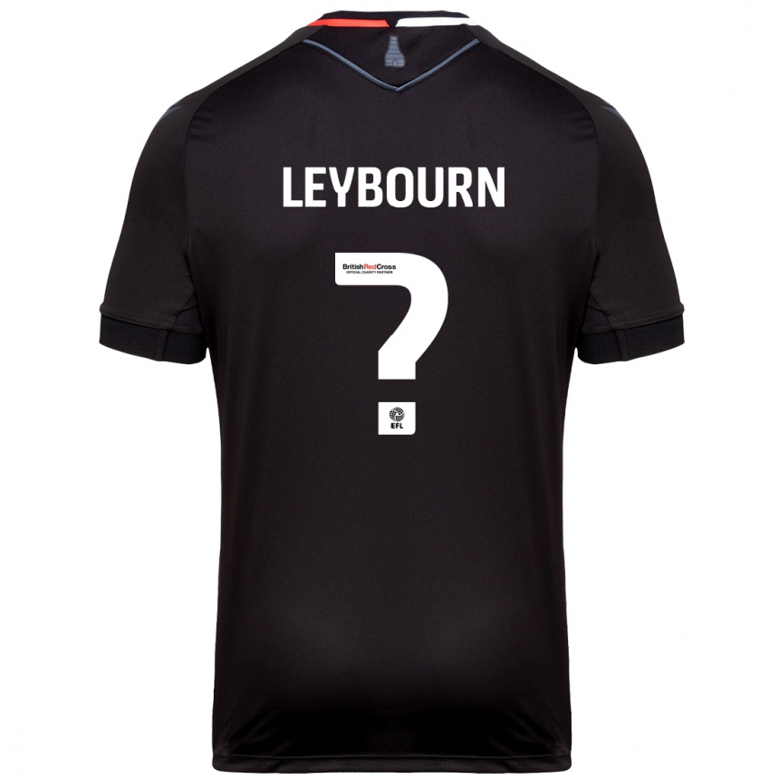 Kids Football Charlie Leybourn #0 Black Away Jersey 2024/25 T-Shirt Uk