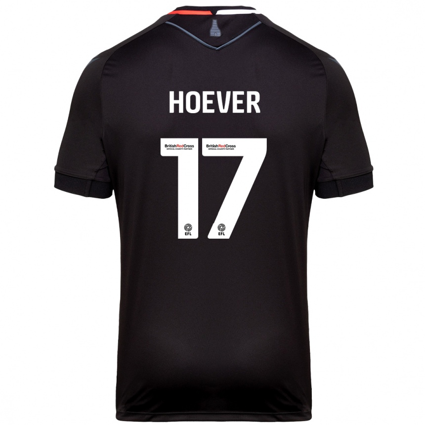 Kids Football Ki-Jana Hoever #17 Black Away Jersey 2024/25 T-Shirt Uk