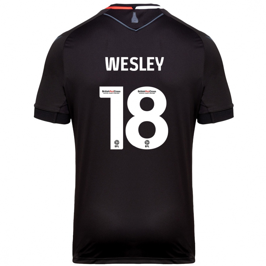 Kids Football Wesley Moraes #18 Black Away Jersey 2024/25 T-Shirt Uk