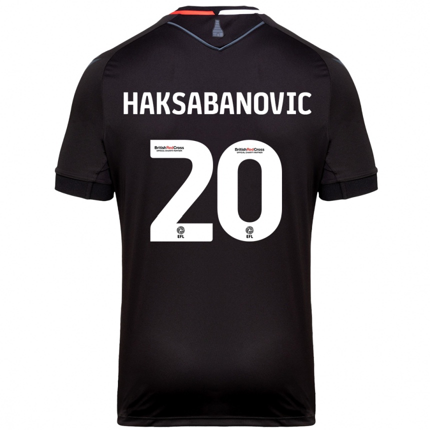 Kids Football Sead Hakšabanović #20 Black Away Jersey 2024/25 T-Shirt Uk