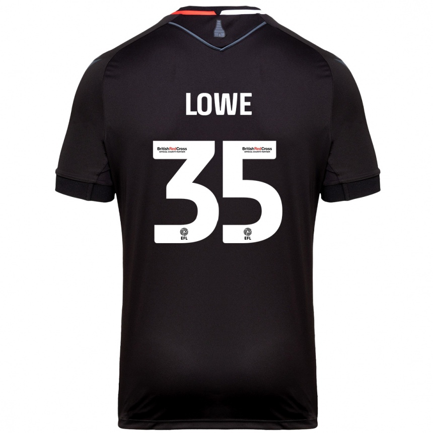 Kids Football Nathan Lowe #35 Black Away Jersey 2024/25 T-Shirt Uk