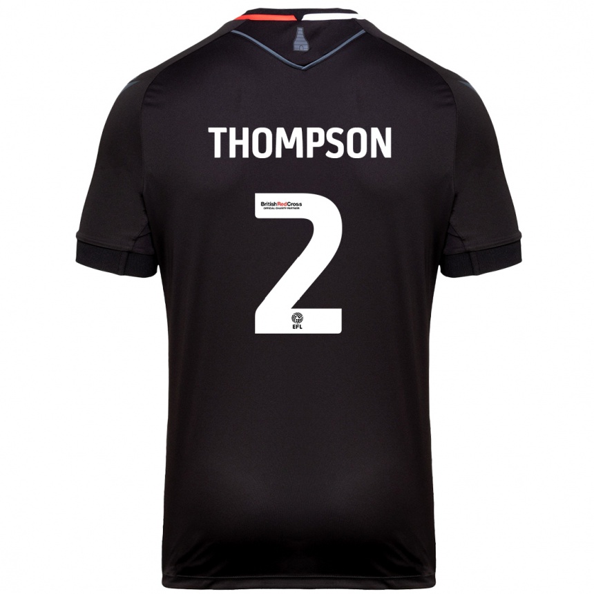 Kids Football Sophie Thompson #2 Black Away Jersey 2024/25 T-Shirt Uk