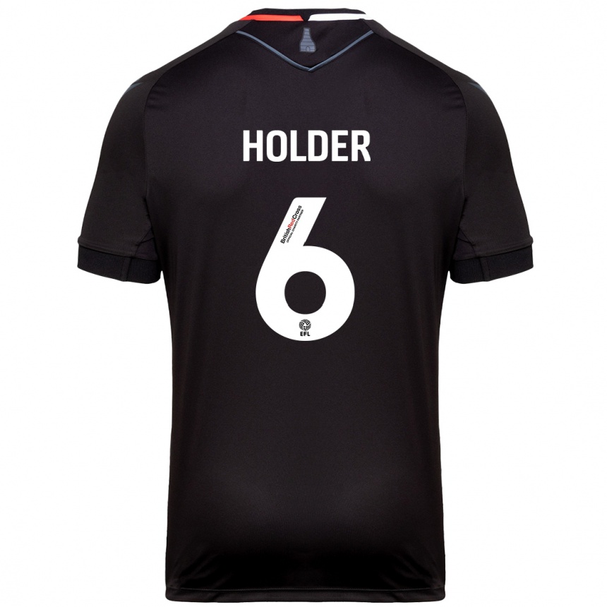 Kids Football Molly Holder #6 Black Away Jersey 2024/25 T-Shirt Uk