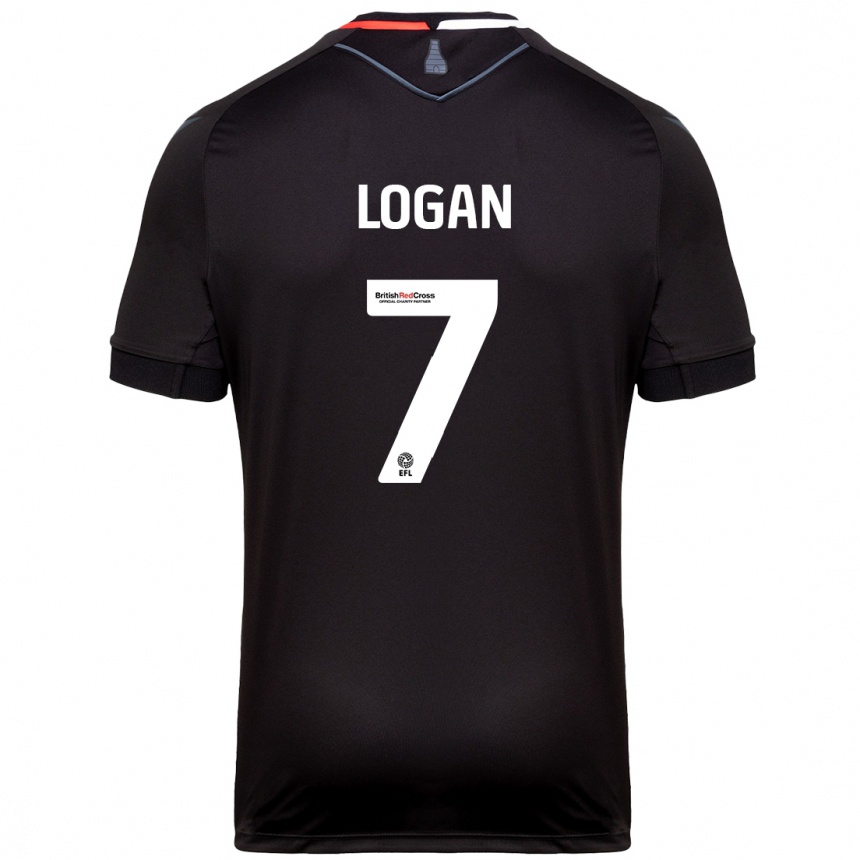 Kids Football Heidi Logan #7 Black Away Jersey 2024/25 T-Shirt Uk