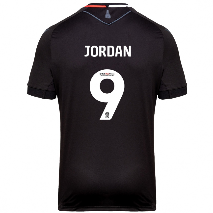 Kids Football Saffron Jordan #9 Black Away Jersey 2024/25 T-Shirt Uk