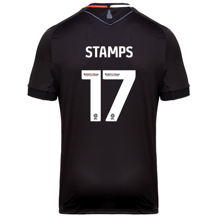 Kids Football Shannon Stamps #17 Black Away Jersey 2024/25 T-Shirt Uk