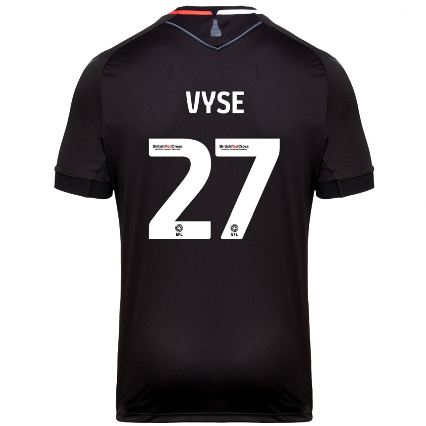 Kids Football Ryah Vyse #27 Black Away Jersey 2024/25 T-Shirt Uk