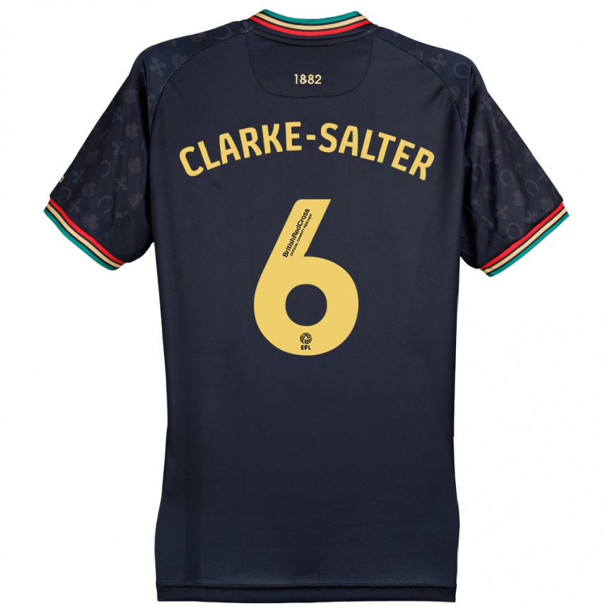 Kids Football Jake Clarke-Salter #6 Dark Navy Blue Away Jersey 2024/25 T-Shirt Uk