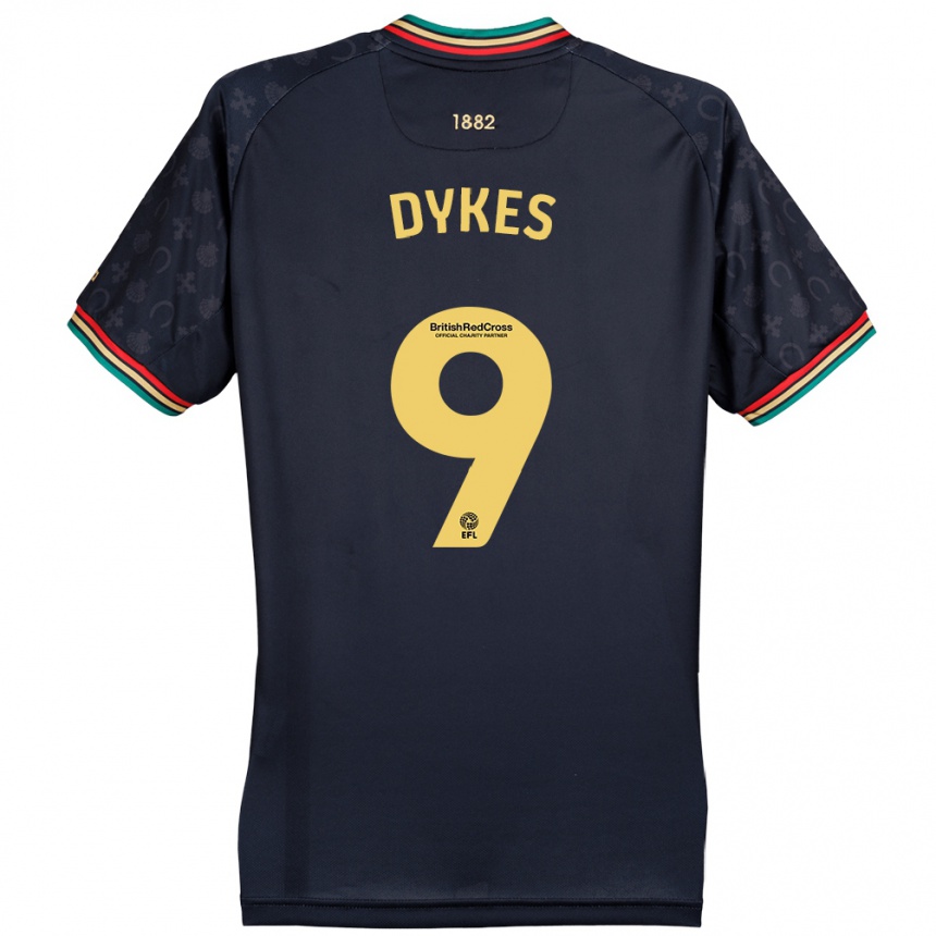 Kids Football Lyndon Dykes #9 Dark Navy Blue Away Jersey 2024/25 T-Shirt Uk