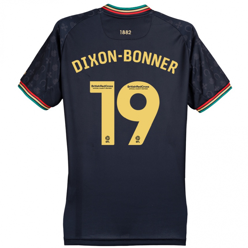 Kids Football Elijah Dixon-Bonner #19 Dark Navy Blue Away Jersey 2024/25 T-Shirt Uk