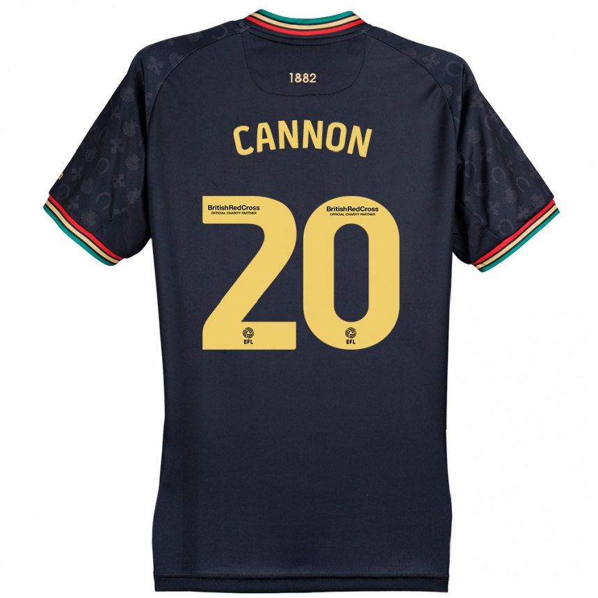 Kids Football Reggie Cannon #20 Dark Navy Blue Away Jersey 2024/25 T-Shirt Uk