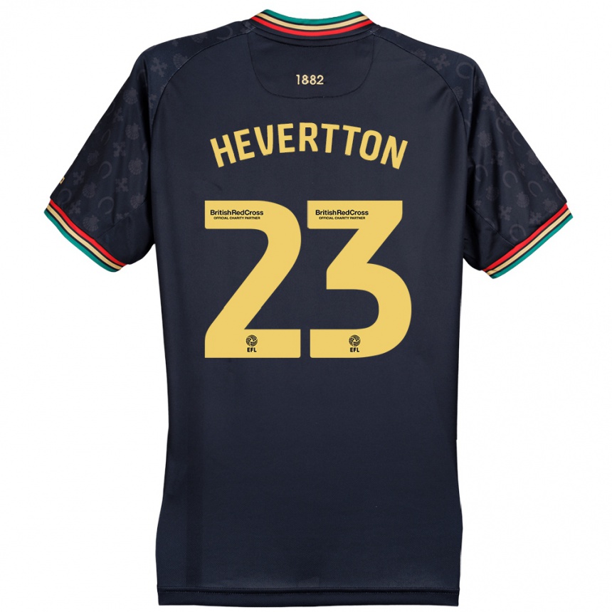 Kids Football Hevertton #23 Dark Navy Blue Away Jersey 2024/25 T-Shirt Uk