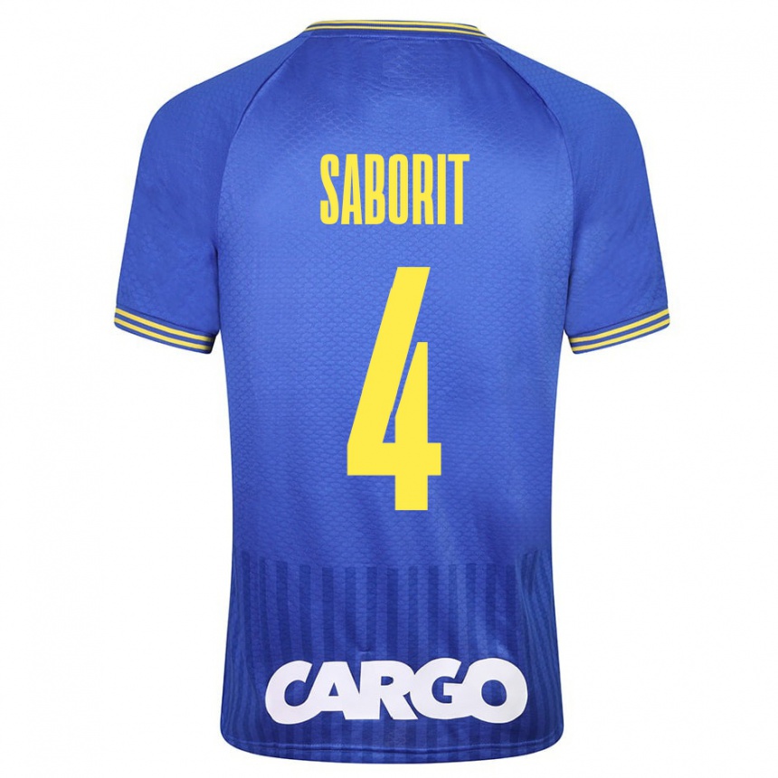 Kids Football Enric Saborit #4 White Away Jersey 2024/25 T-Shirt Uk