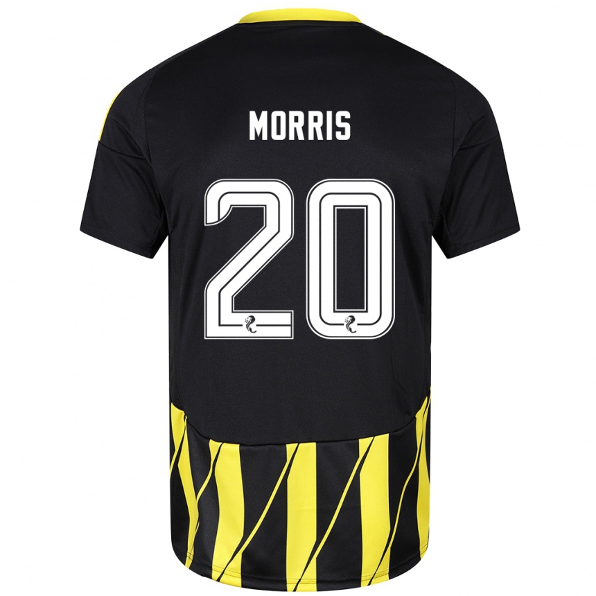 Kids Football Shayden Morris #20 Black Yellow Away Jersey 2024/25 T-Shirt Uk