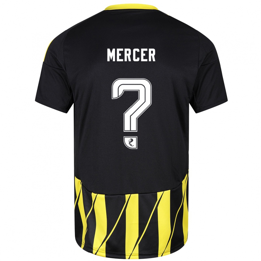 Kids Football Jamie Mercer #0 Black Yellow Away Jersey 2024/25 T-Shirt Uk