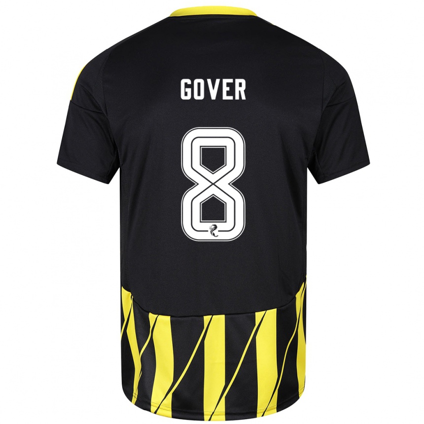 Kids Football Chloe Gover #8 Black Yellow Away Jersey 2024/25 T-Shirt Uk