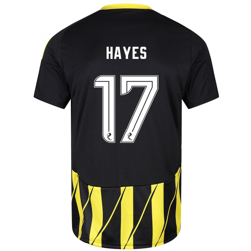 Kids Football Jonny Hayes #17 Black Yellow Away Jersey 2024/25 T-Shirt Uk