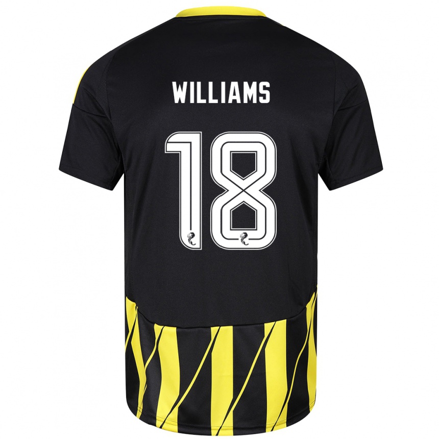 Kids Football Rhys Williams #18 Black Yellow Away Jersey 2024/25 T-Shirt Uk