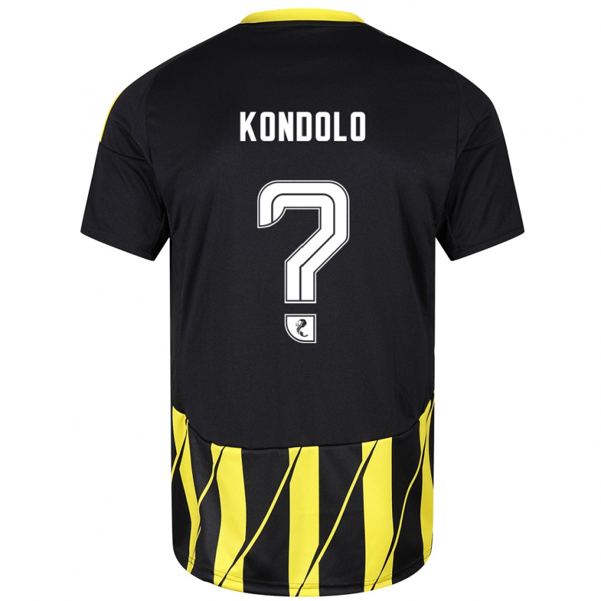 Kids Football Christovie Kondolo #0 Black Yellow Away Jersey 2024/25 T-Shirt Uk