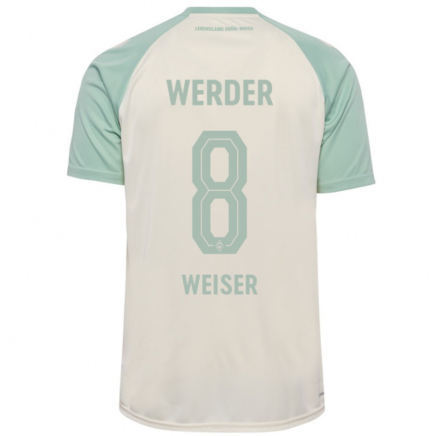 Kids Football Mitchell Weiser #8 Off-White Light Green Away Jersey 2024/25 T-Shirt Uk