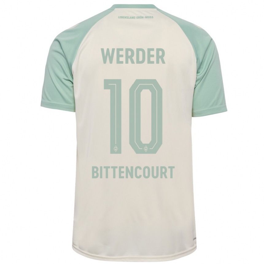 Kids Football Leonardo Bittencourt #10 Off-White Light Green Away Jersey 2024/25 T-Shirt Uk