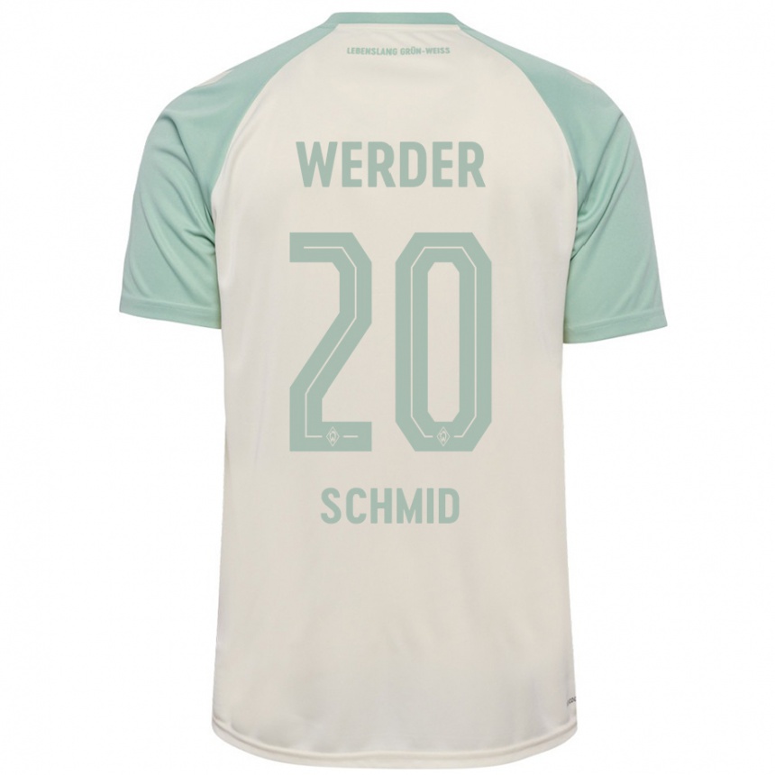 Kids Football Romano Schmid #20 Off-White Light Green Away Jersey 2024/25 T-Shirt Uk