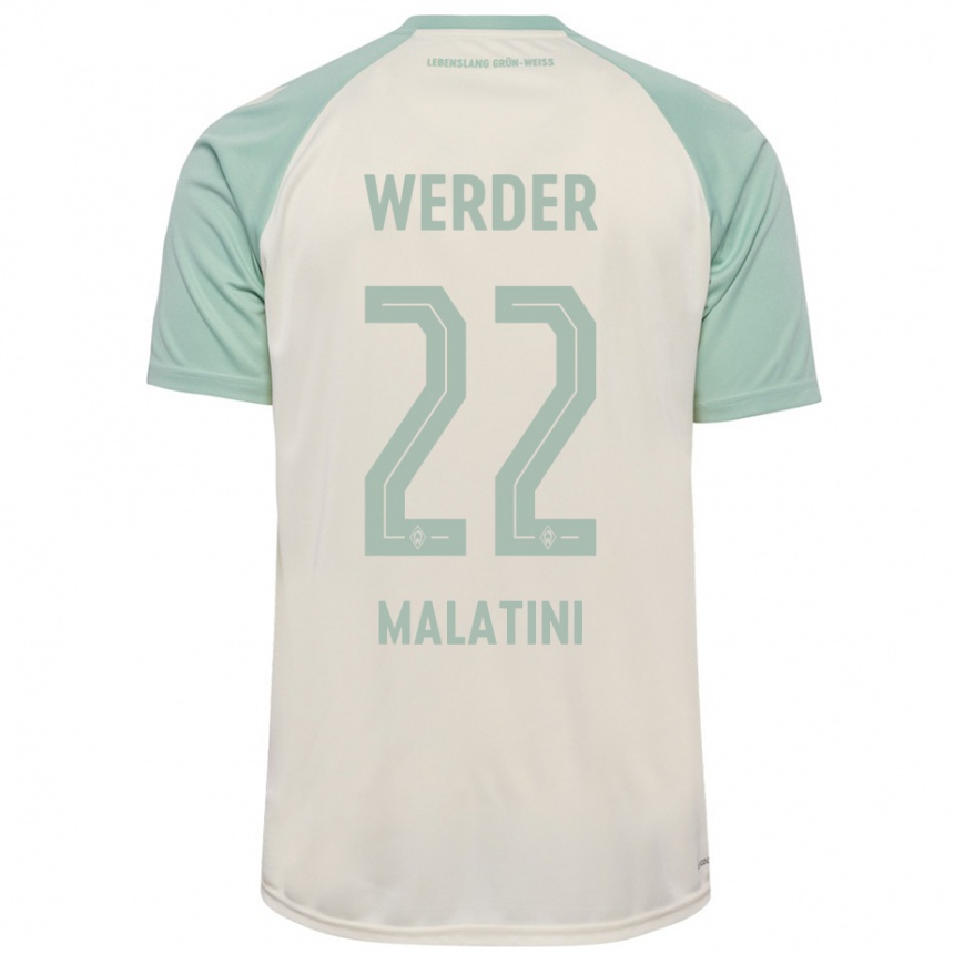 Kids Football Julián Malatini #22 Off-White Light Green Away Jersey 2024/25 T-Shirt Uk