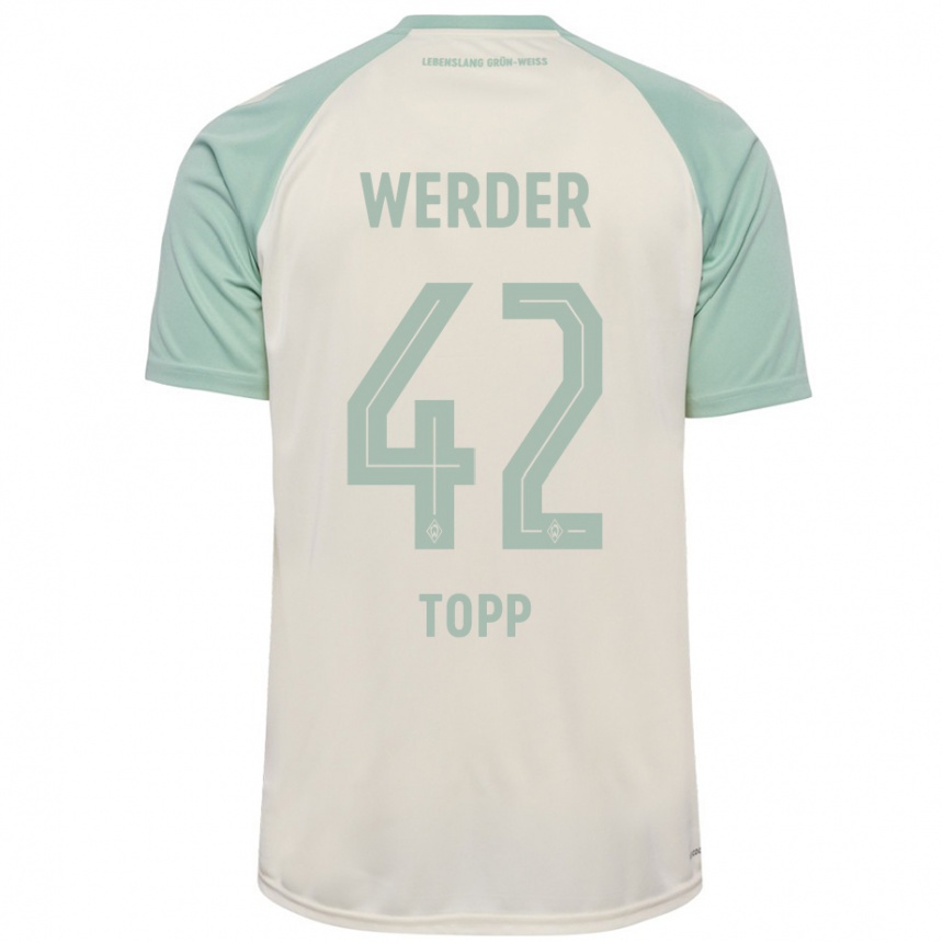 Kids Football Keke Topp #42 Off-White Light Green Away Jersey 2024/25 T-Shirt Uk