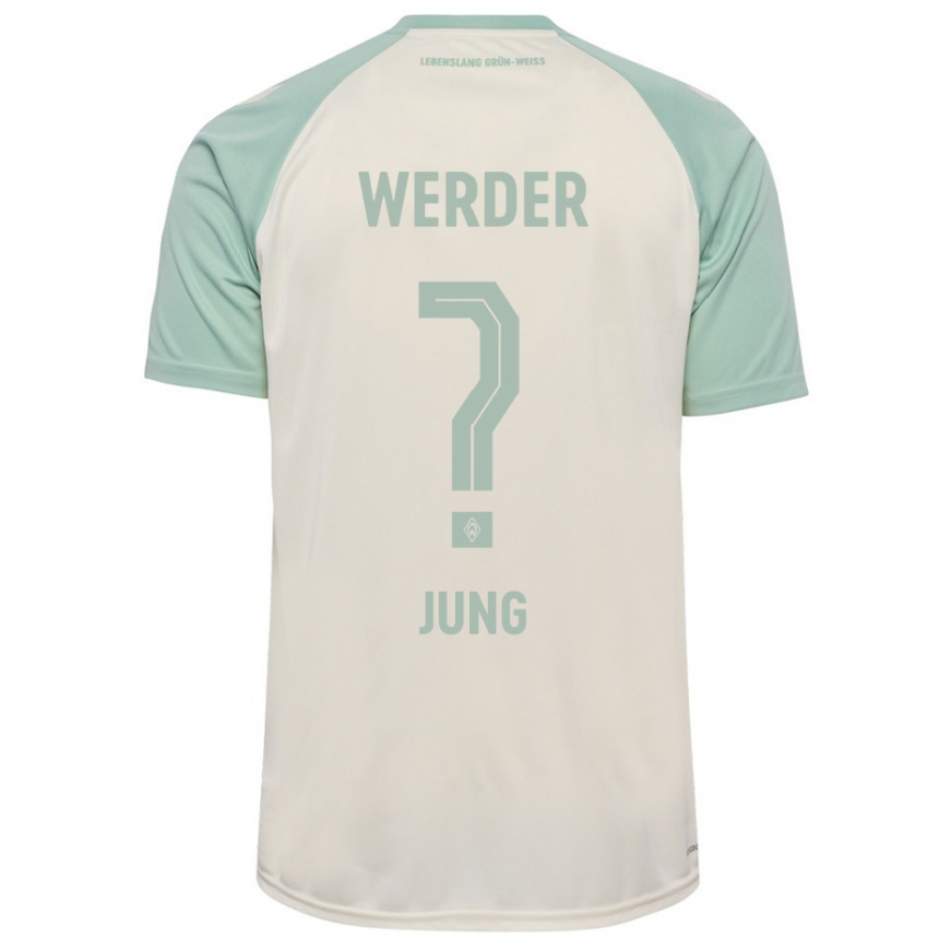 Kids Football Hugo Jung #0 Off-White Light Green Away Jersey 2024/25 T-Shirt Uk