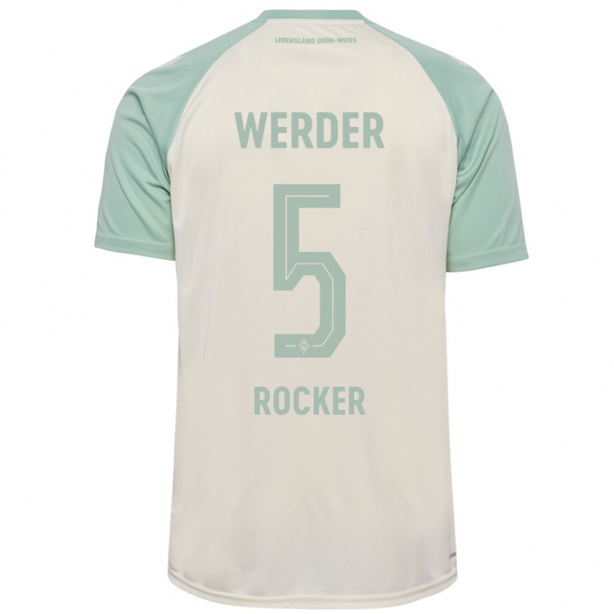 Kids Football Cimo Röcker #5 Off-White Light Green Away Jersey 2024/25 T-Shirt Uk