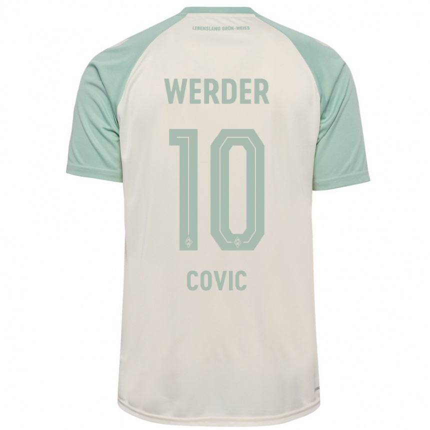 Kids Football Patrice Covic #10 Off-White Light Green Away Jersey 2024/25 T-Shirt Uk