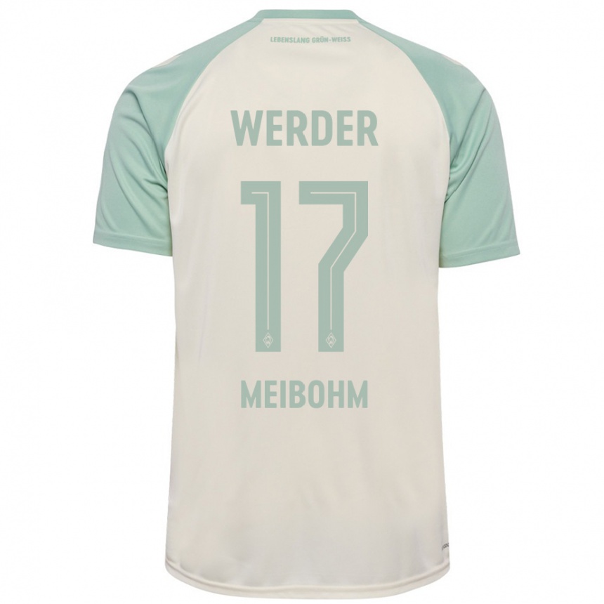 Kids Football Joel Meibohm #17 Off-White Light Green Away Jersey 2024/25 T-Shirt Uk