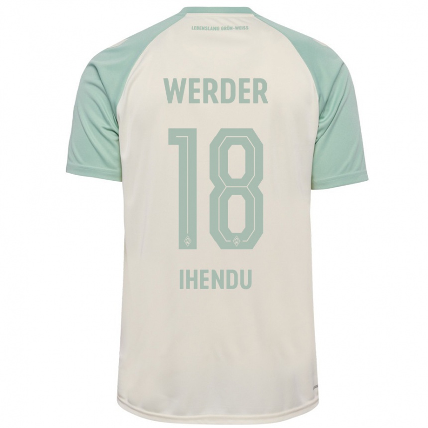 Kids Football Daniel Ihendu #18 Off-White Light Green Away Jersey 2024/25 T-Shirt Uk