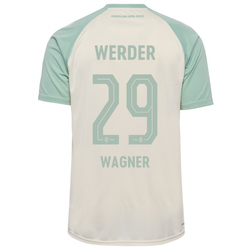 Kids Football Paul Wagner #29 Off-White Light Green Away Jersey 2024/25 T-Shirt Uk