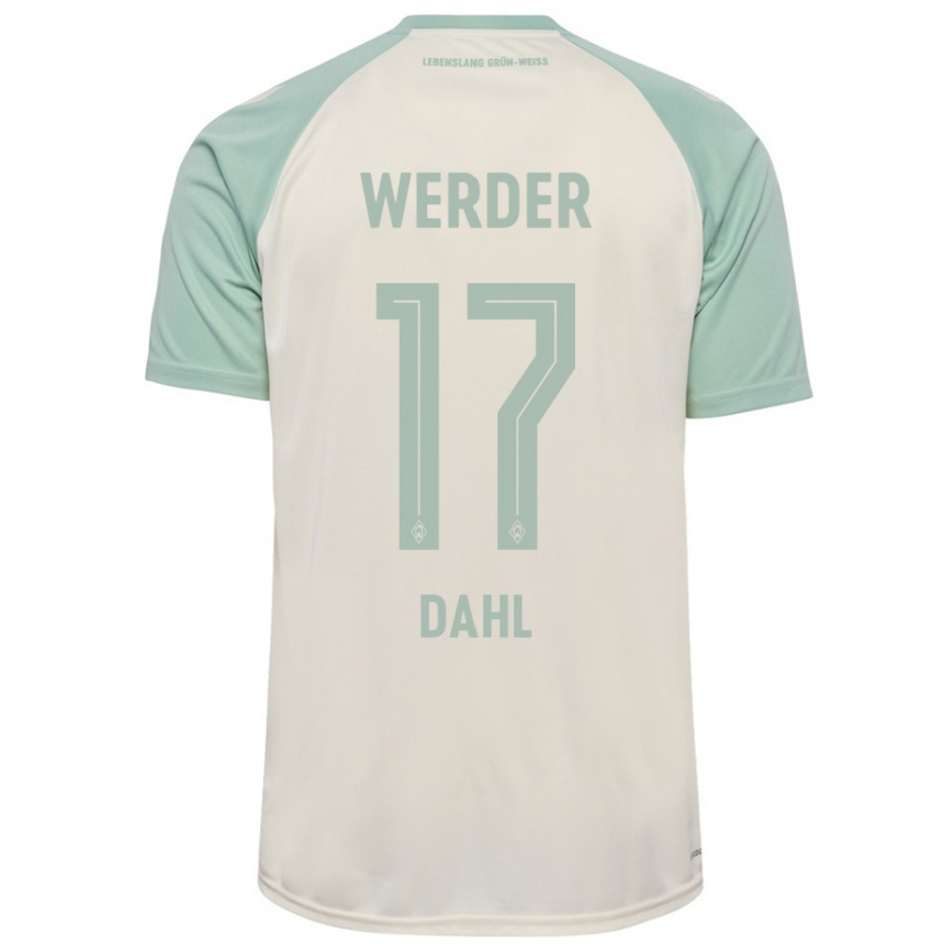 Kids Football Amira Dahl #17 Off-White Light Green Away Jersey 2024/25 T-Shirt Uk