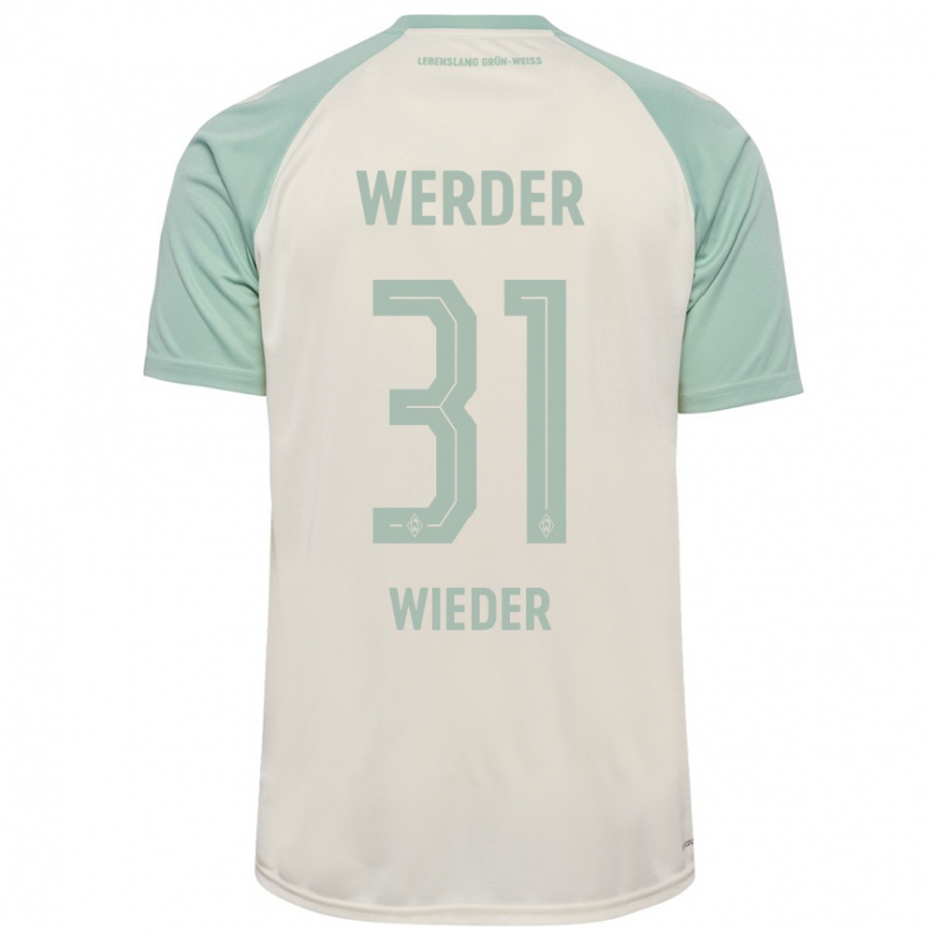 Kids Football Verena Wieder #31 Off-White Light Green Away Jersey 2024/25 T-Shirt Uk