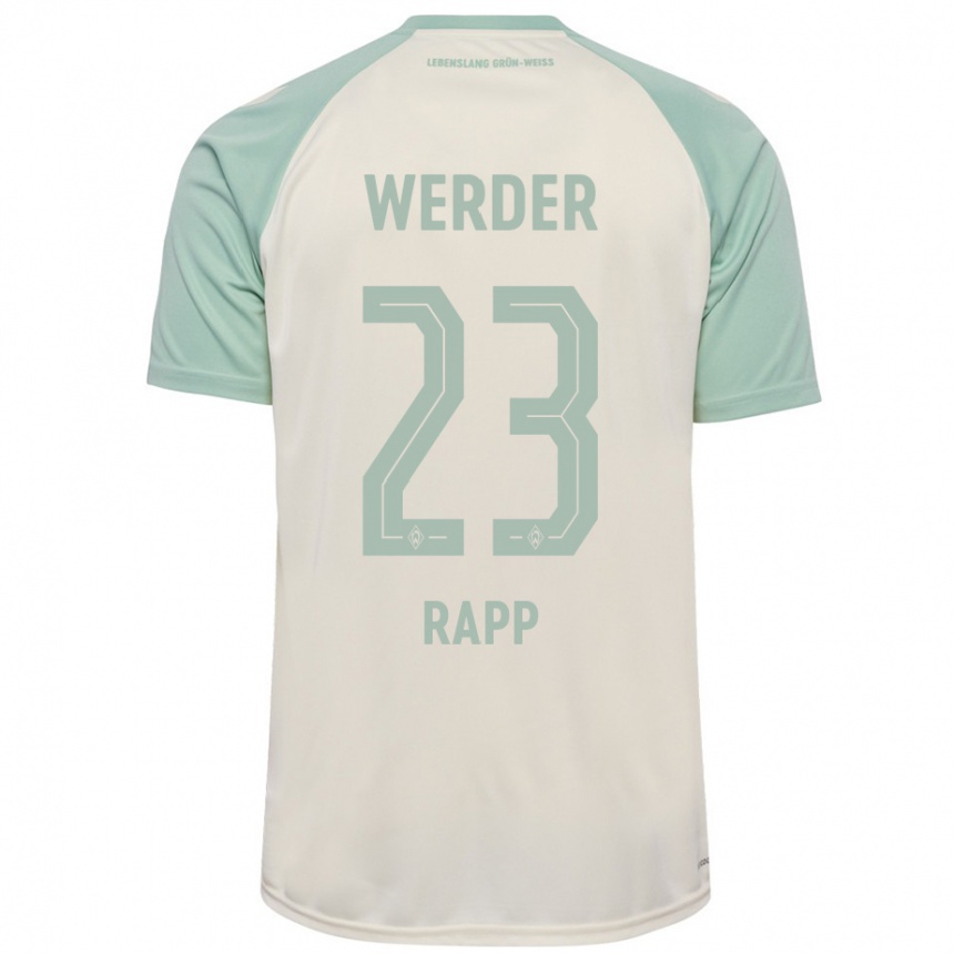 Kids Football Nicolai Rapp #23 Off-White Light Green Away Jersey 2024/25 T-Shirt Uk