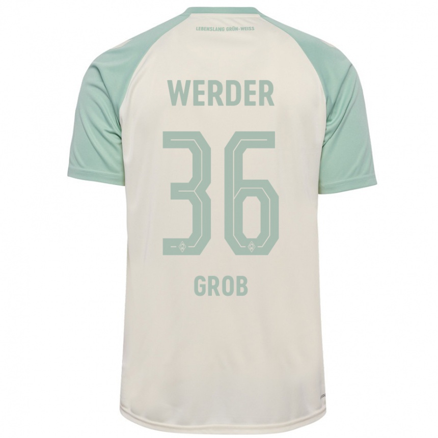 Kids Football Christian Groß #36 Off-White Light Green Away Jersey 2024/25 T-Shirt Uk