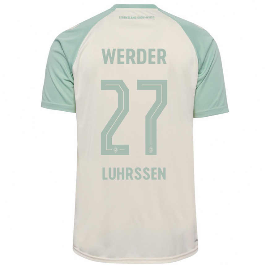 Kids Football Nina Luhrssen #27 Off-White Light Green Away Jersey 2024/25 T-Shirt Uk