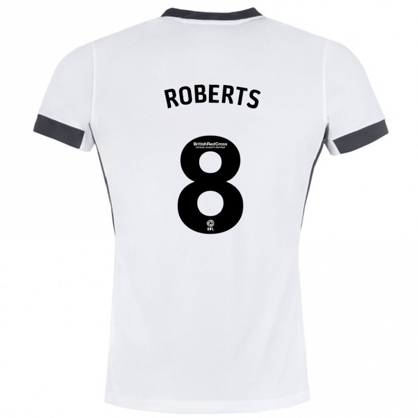 Kids Football Tyler Roberts #8 White Black Away Jersey 2024/25 T-Shirt Uk