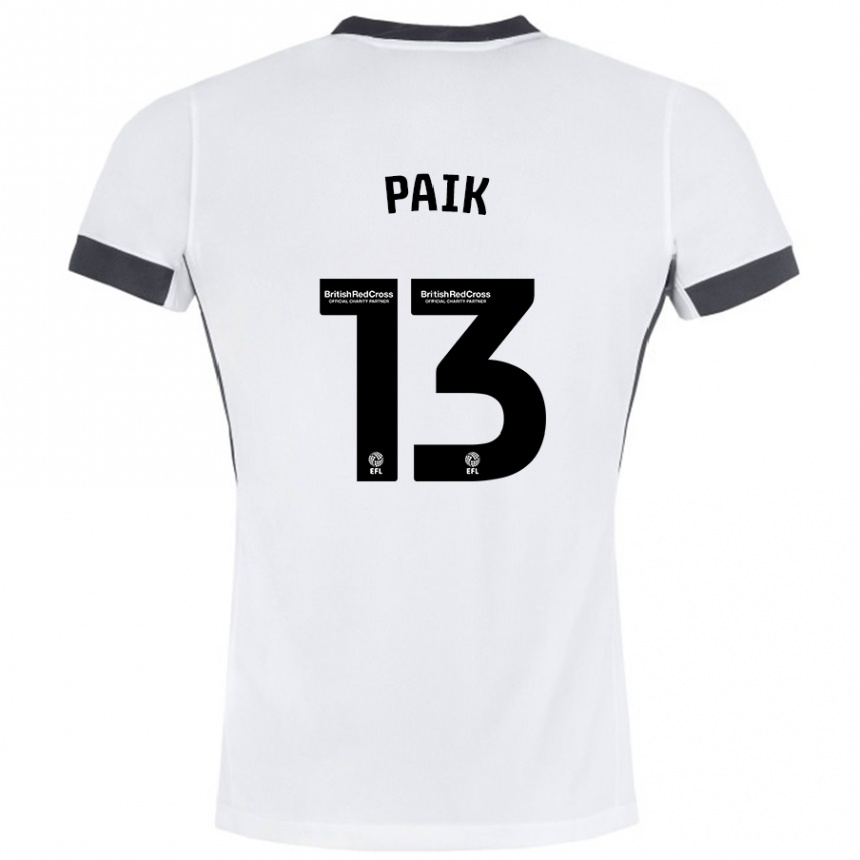 Kids Football Seung-Ho Paik #13 White Black Away Jersey 2024/25 T-Shirt Uk