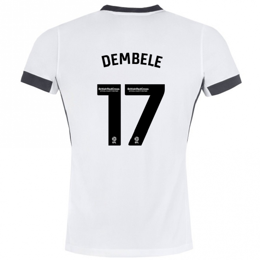 Kids Football Siriki Dembélé #17 White Black Away Jersey 2024/25 T-Shirt Uk