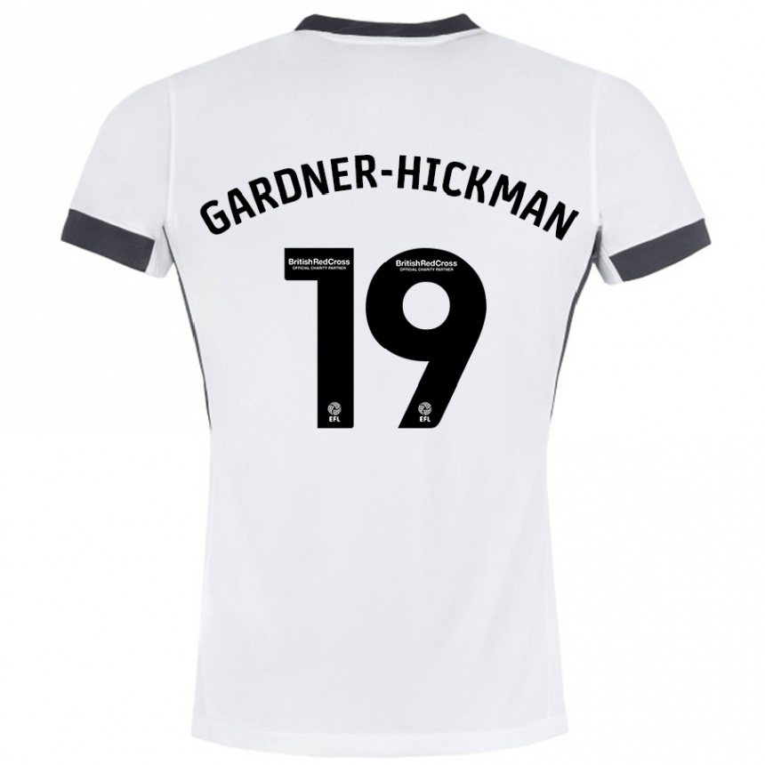 Kids Football Taylor Gardner-Hickman #19 White Black Away Jersey 2024/25 T-Shirt Uk