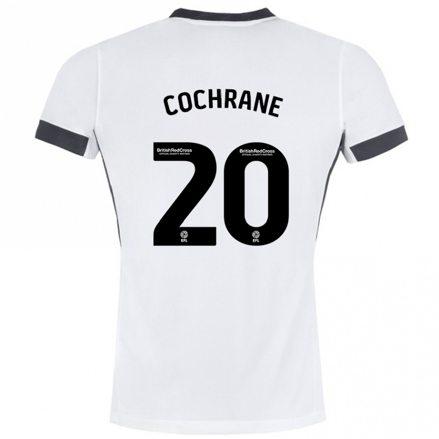 Kids Football Alex Cochrane #20 White Black Away Jersey 2024/25 T-Shirt Uk